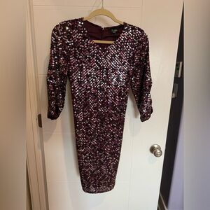 Parker Mid Sleeve Sequin Dress - Dark Purple